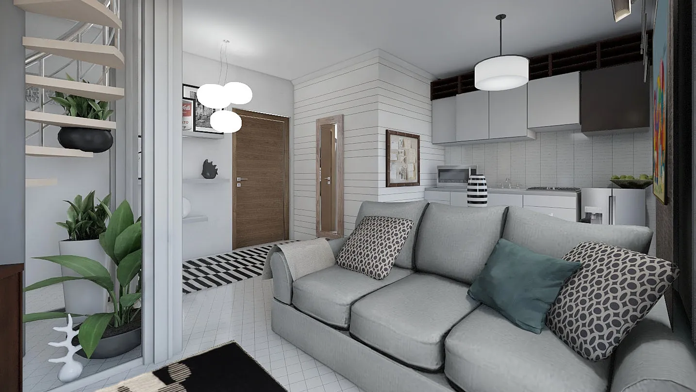 Render della cucina di Black House a Elmas dopo il restyling