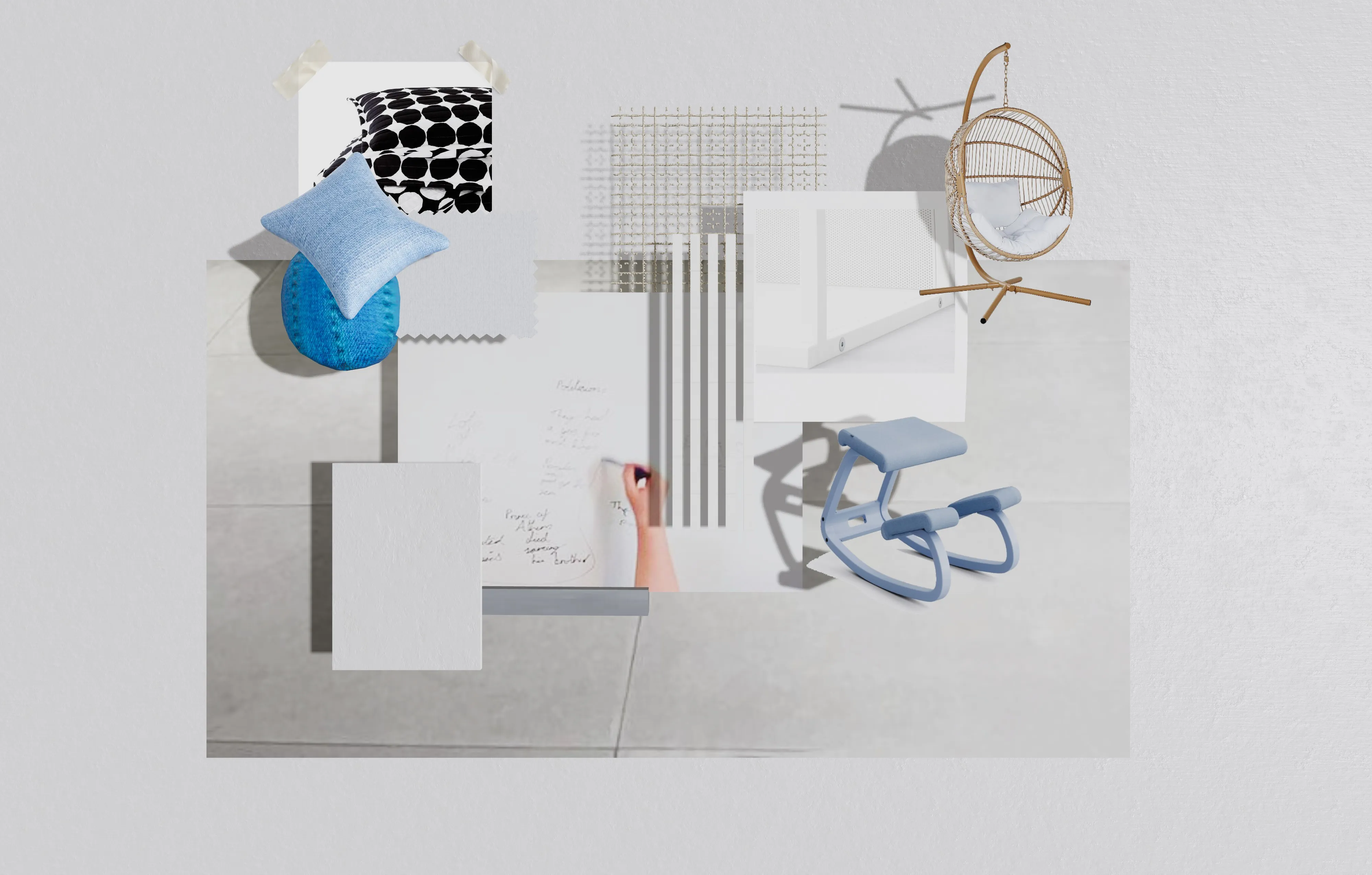 Moodboard del progetto Blue Kids Room