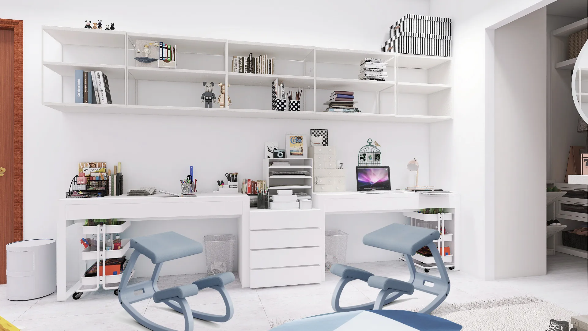 Render della cameretta di Blue Kids Room, quarta inquadratura