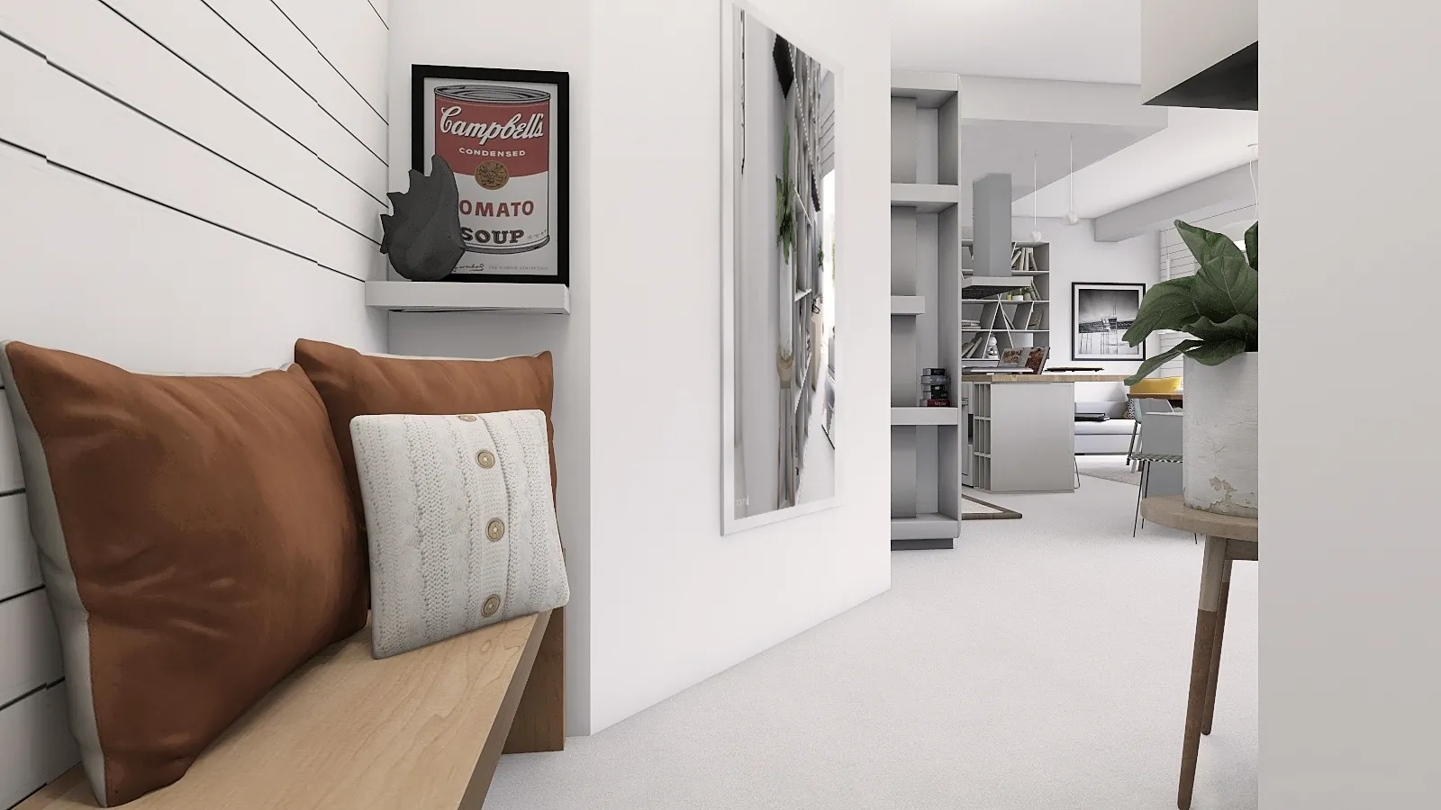 Render dell'ingresso di Light Blue House